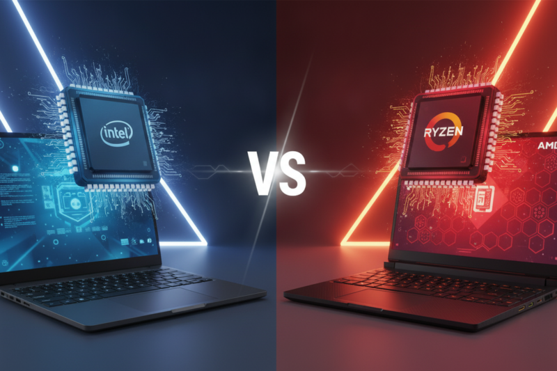 Comparativo de processadores (Intel x AMD) para notebooks em 2026.